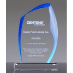 Wave Edge Acrylic Blue Award Small
