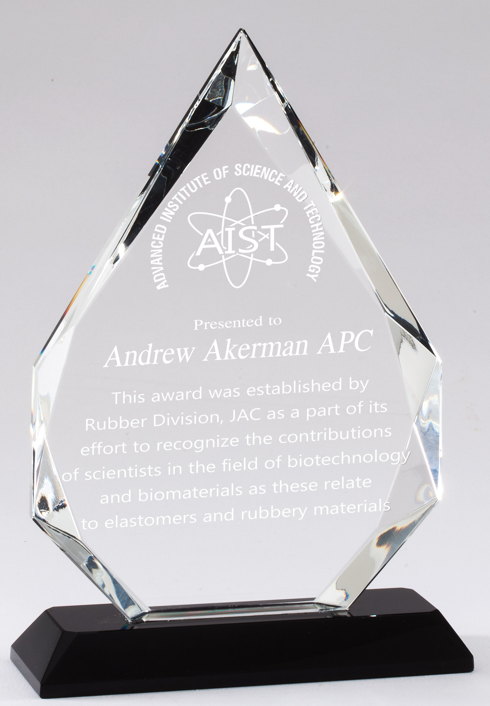 cry005s.jpg 8" Arrowhead Award with Black Base, Small - Image 1
