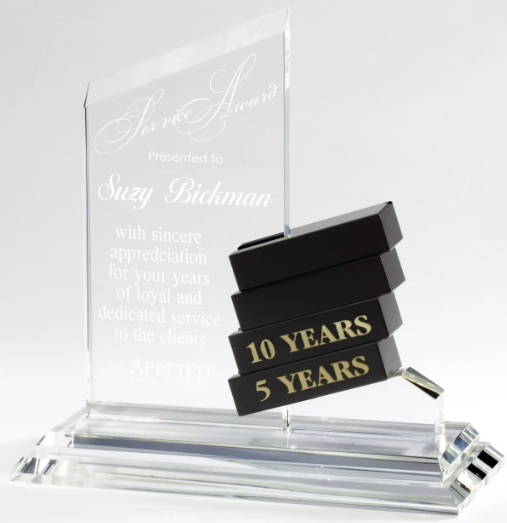 cry734billboardcrystalwithblacksleeves.png Billboard Crystal Award - Black - Image 1