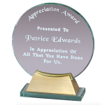 Glass Award on gold base