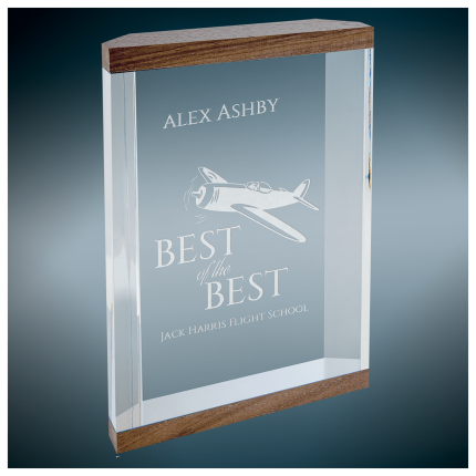 Capri Clear Acrylic Award w Wooden strip 5x7"
