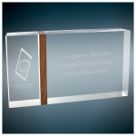 Capri Clear Acrylic Award w Wooden strip 5x8"
